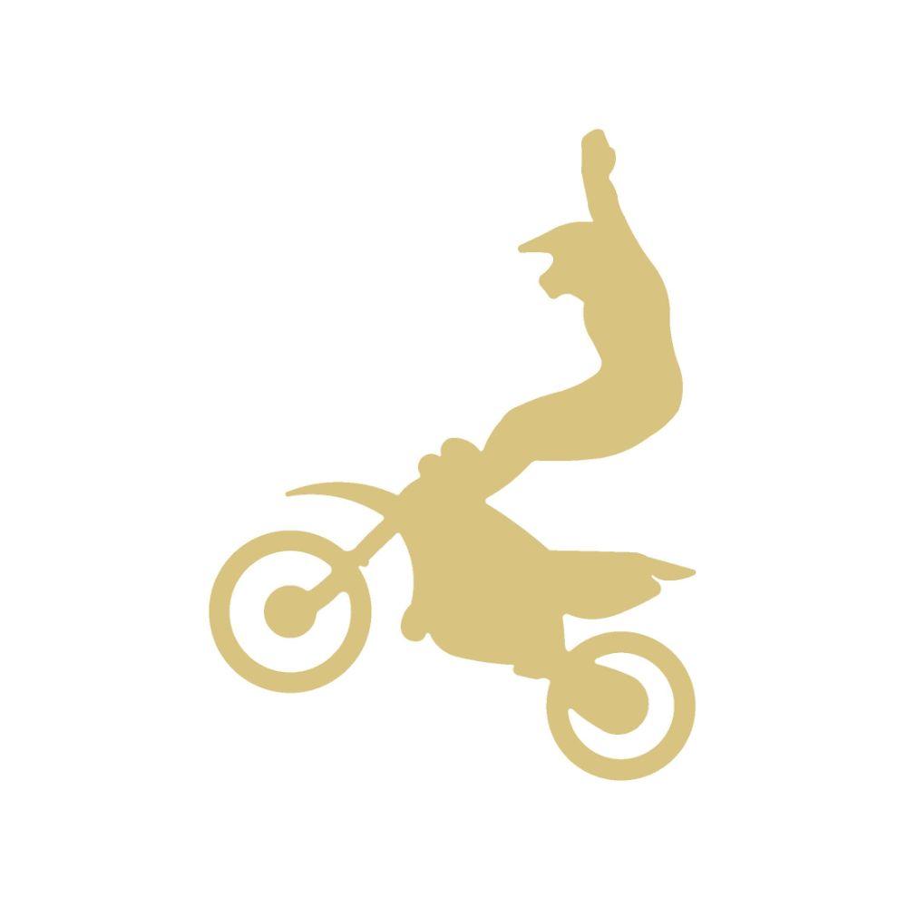 Basic Shape Dirt Bike MDF Cutout Motocross Rider Silhouette - Unfinished For DIY