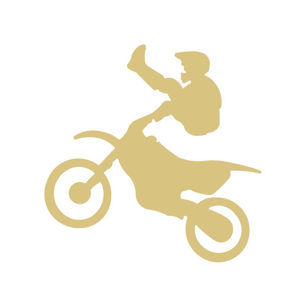 Basic Shape Dirt Bike MDF Cutout Rider Silhouette Style 5 - Unfinished For DIY