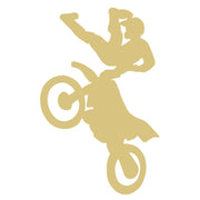 Basic Shape Dirt Bike MDF Cutout Rider Silhouette Style 6 - Unfinished For DIY