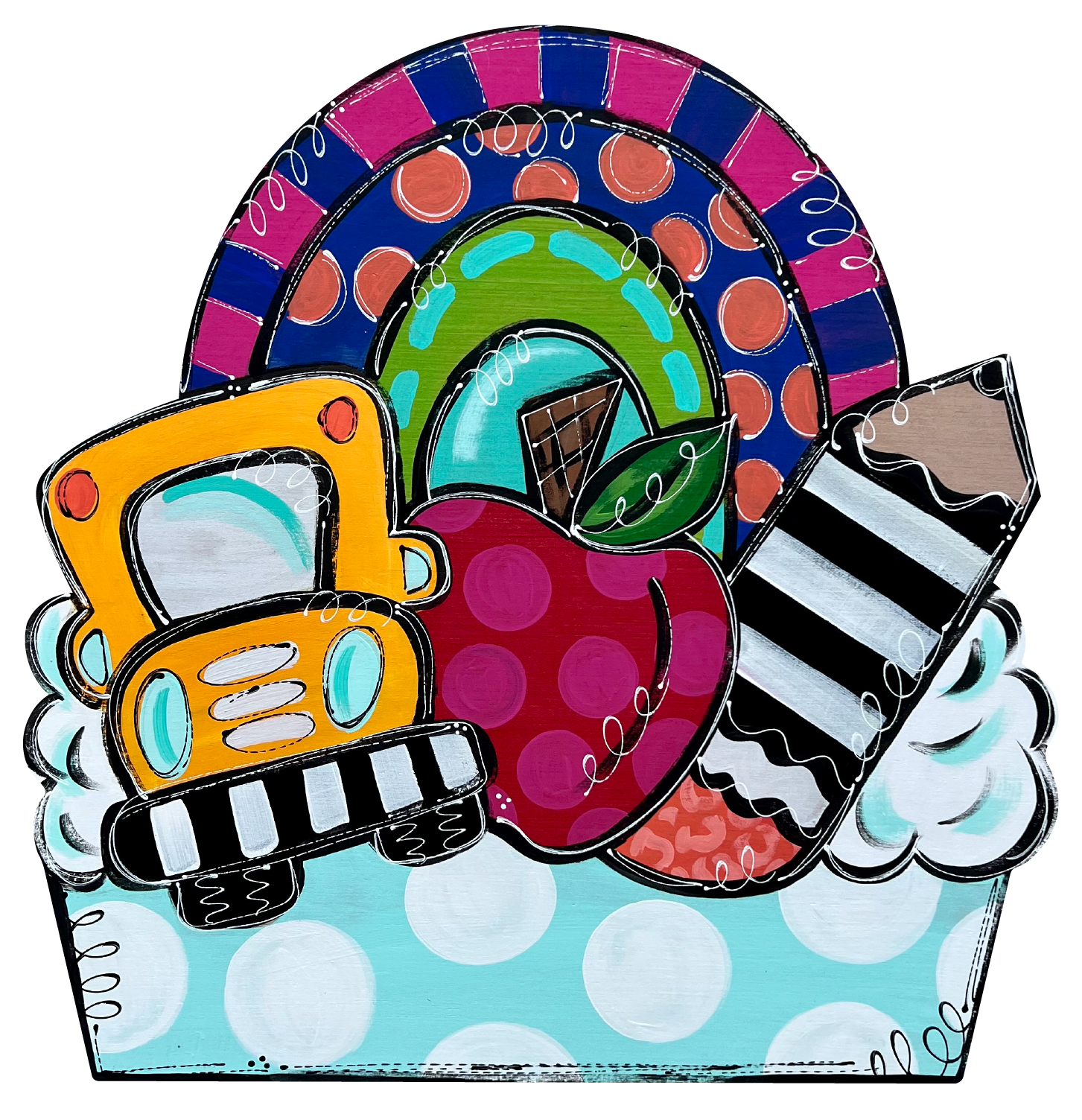 DK DESIGNS GEORGIA BRIGHT BACK TO SCHOOL RAINBOW