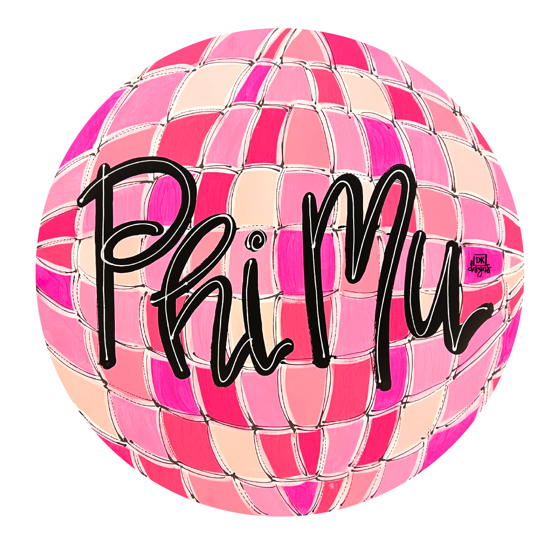 DK DESIGNS GEORGIA PHI MU DISCO BALL