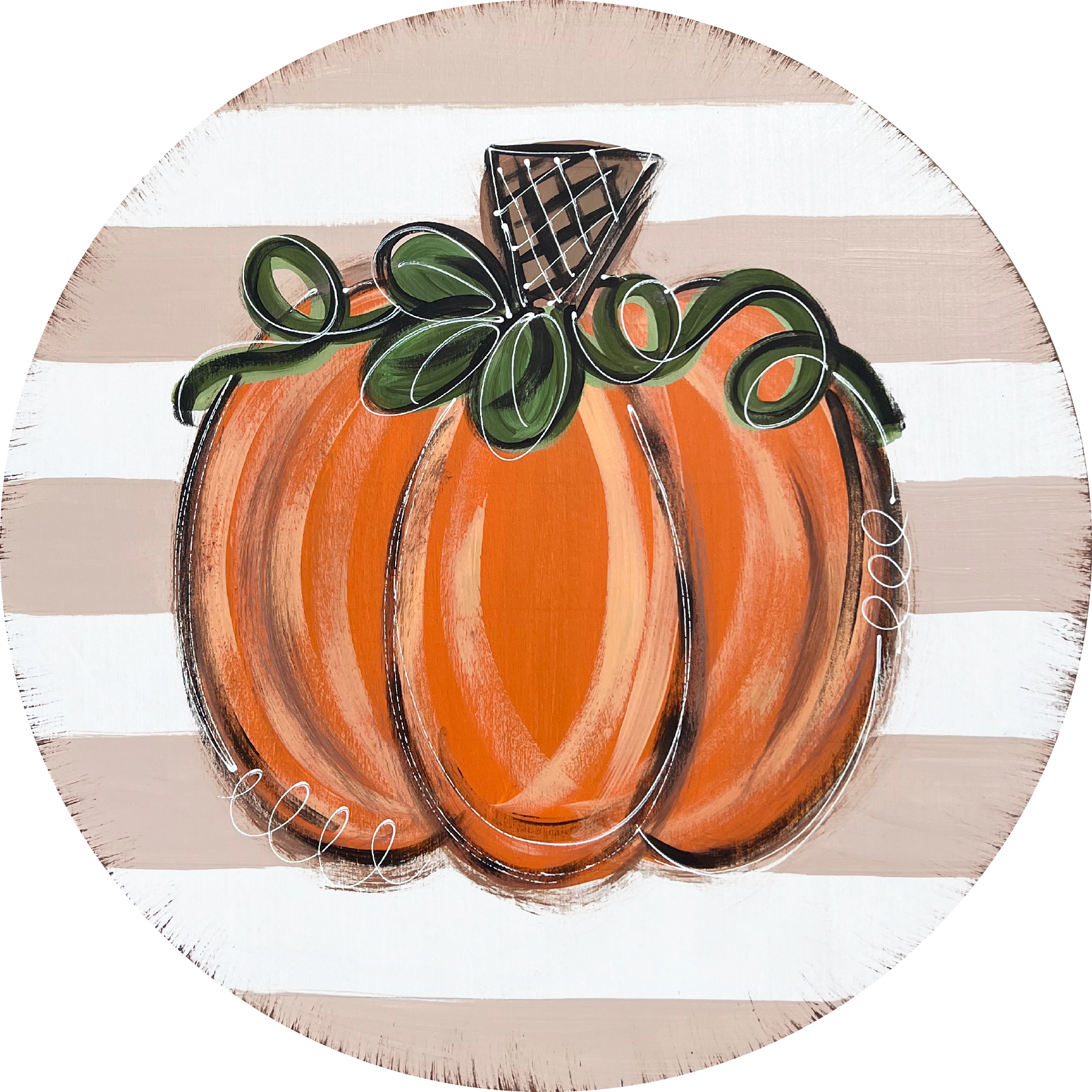 DK DESIGNS GEORGIA PUMPKIN WITH STRIPES