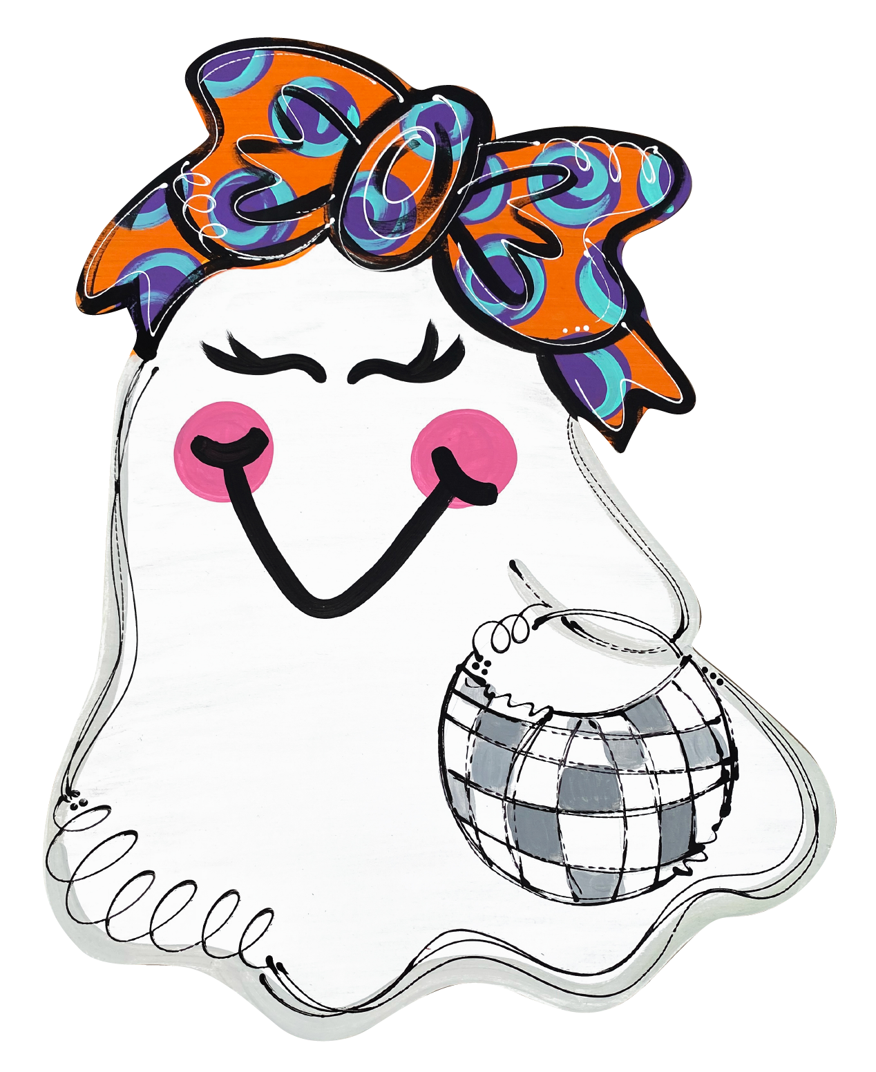 DK DESIGNS GEORGIA GHOST WITH ORANGE BOW