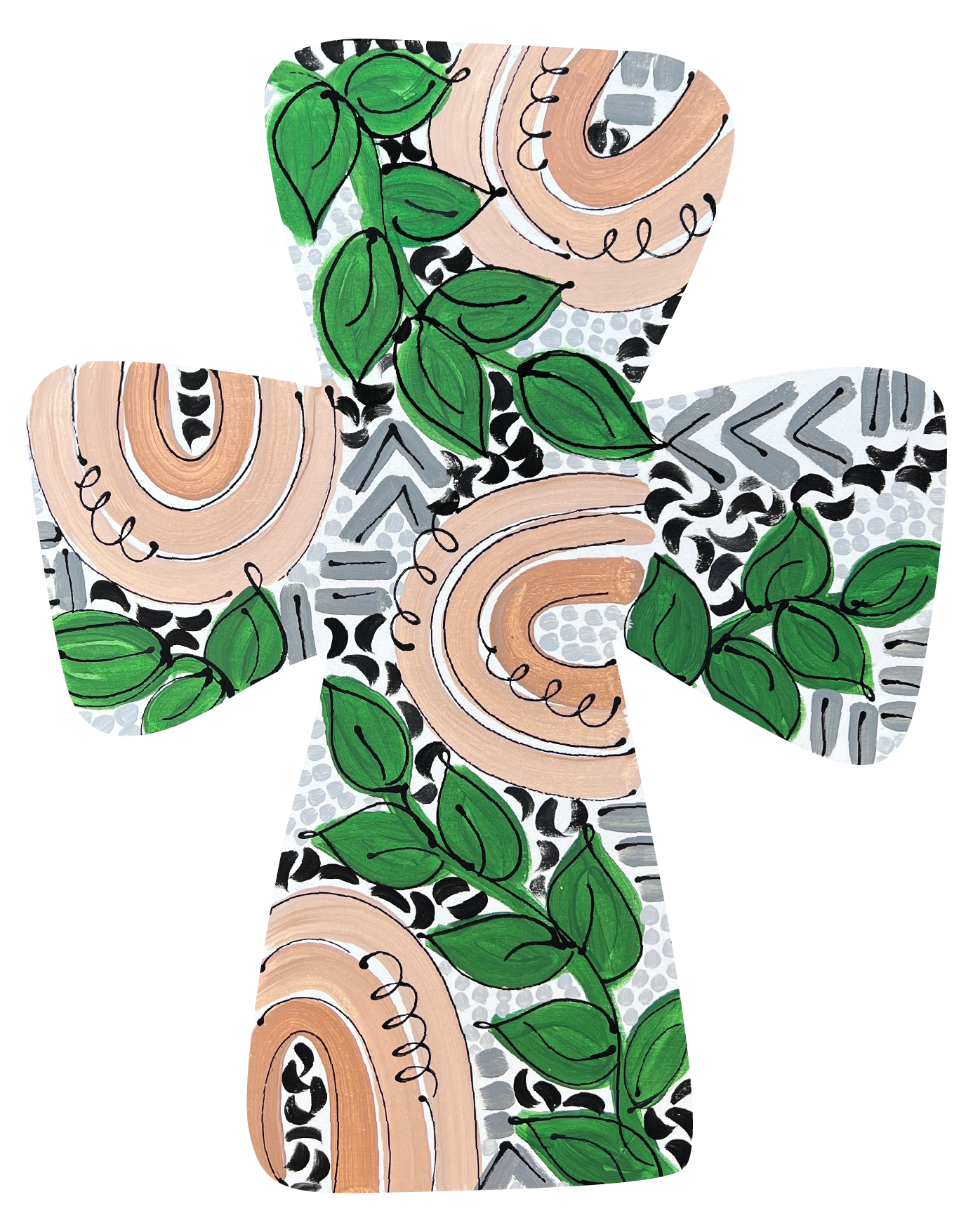 DK DESIGNS GEORGIA CROSS WITH FLORAL