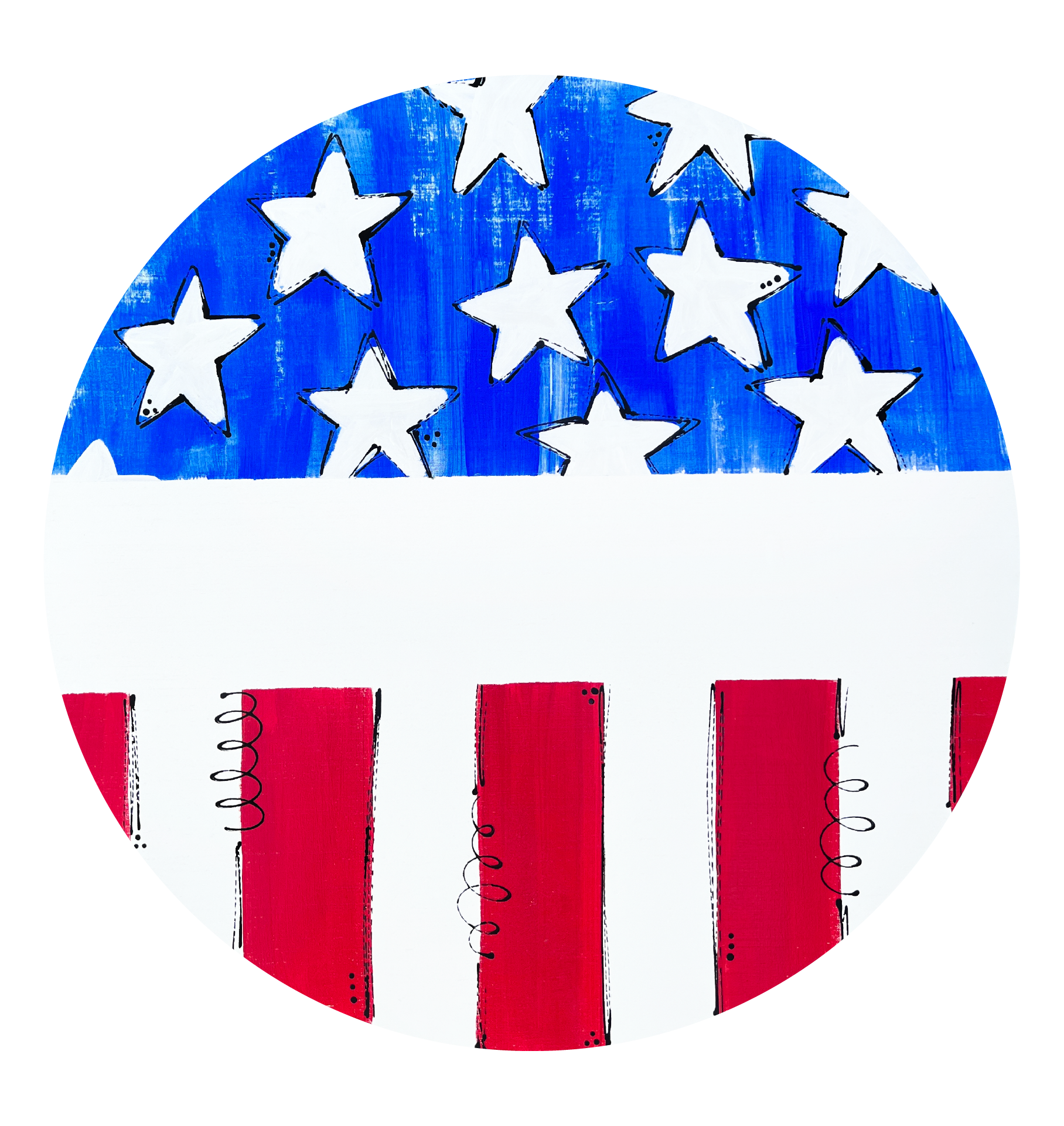 DK DESIGNS GEORGIA CIRCLE WITH FLAG DESIGN