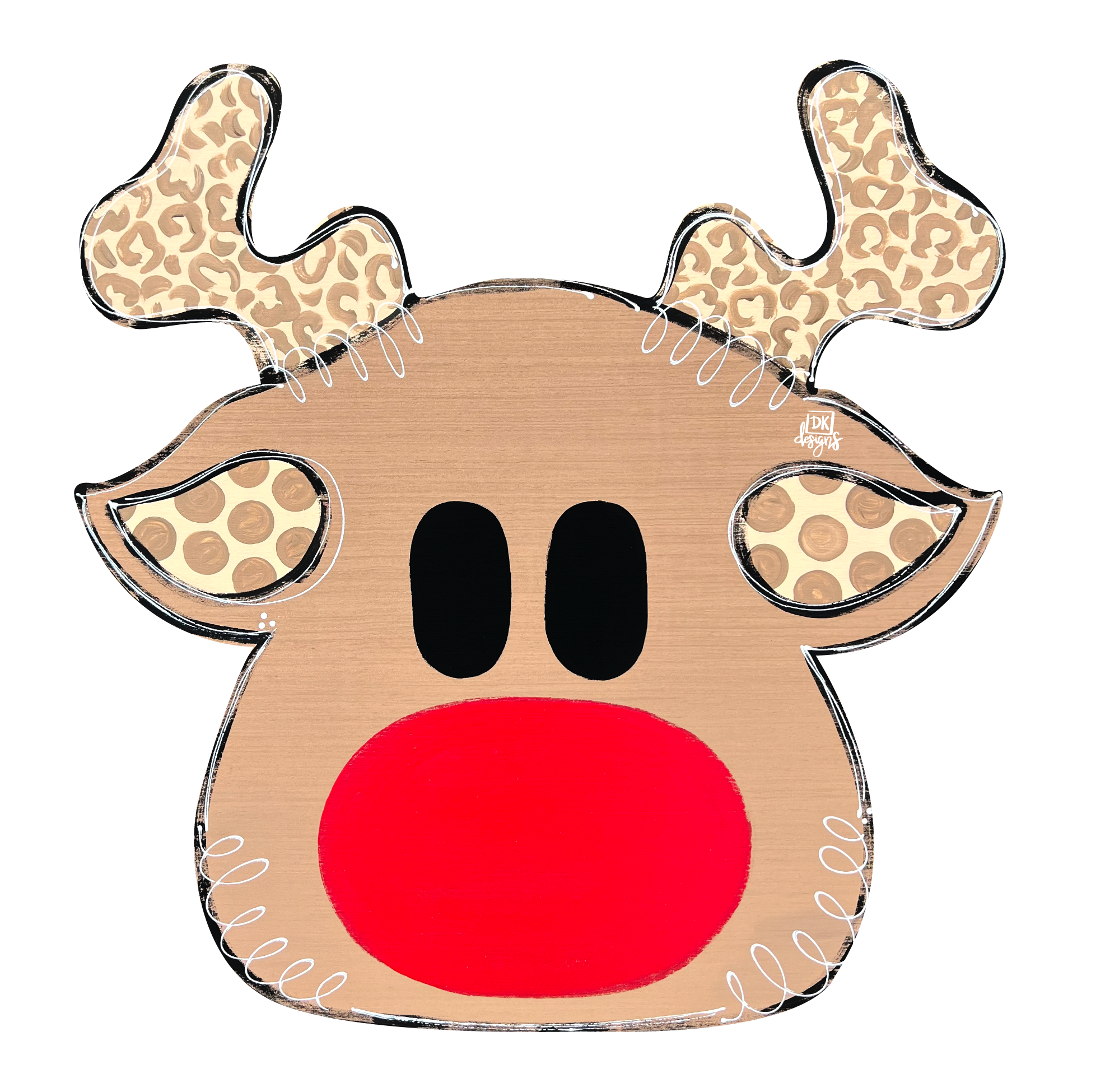 DK DESIGNS GEORGIA REINDEER WITH RED NOSE