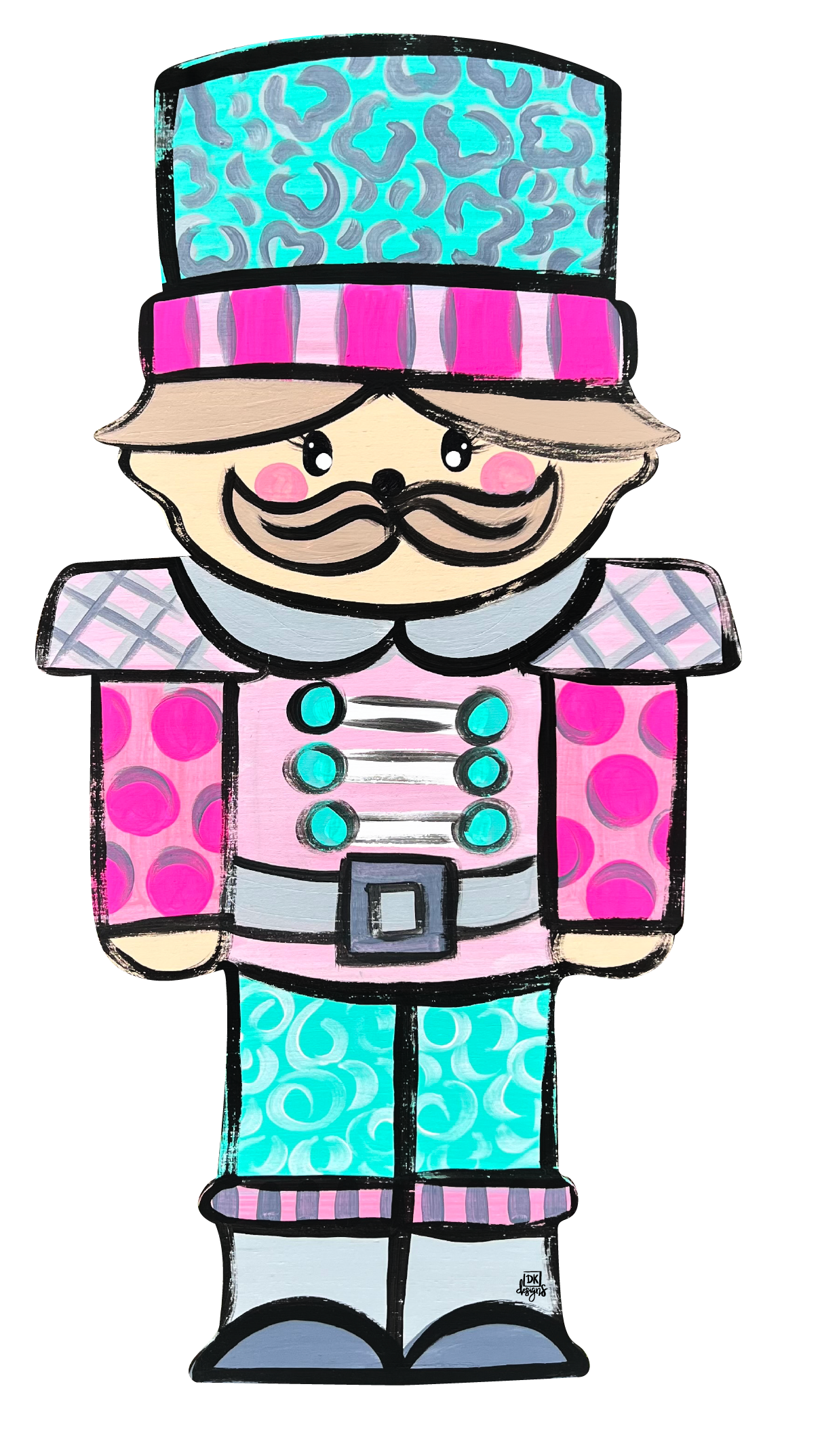 DK DESIGNS GEORGIA PINK AND TEAL NUTCRACKER