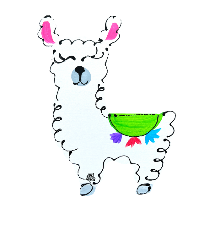 DK DESIGNS GEORGIA WHITE LLAMA