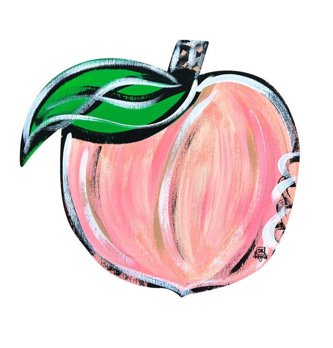 DK DESIGNS GEORGIA PEACH WITH LEAF ON LEFT