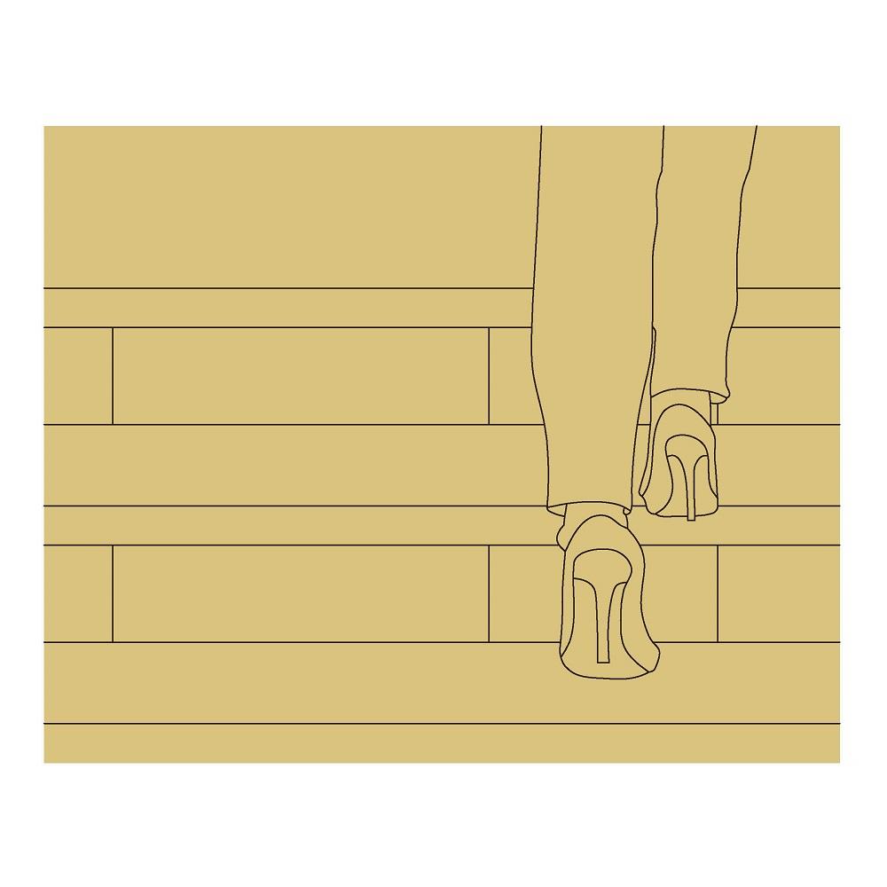 Woman Walking Up Steps Cutout