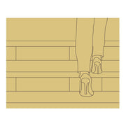 Woman Walking Up Steps Cutout