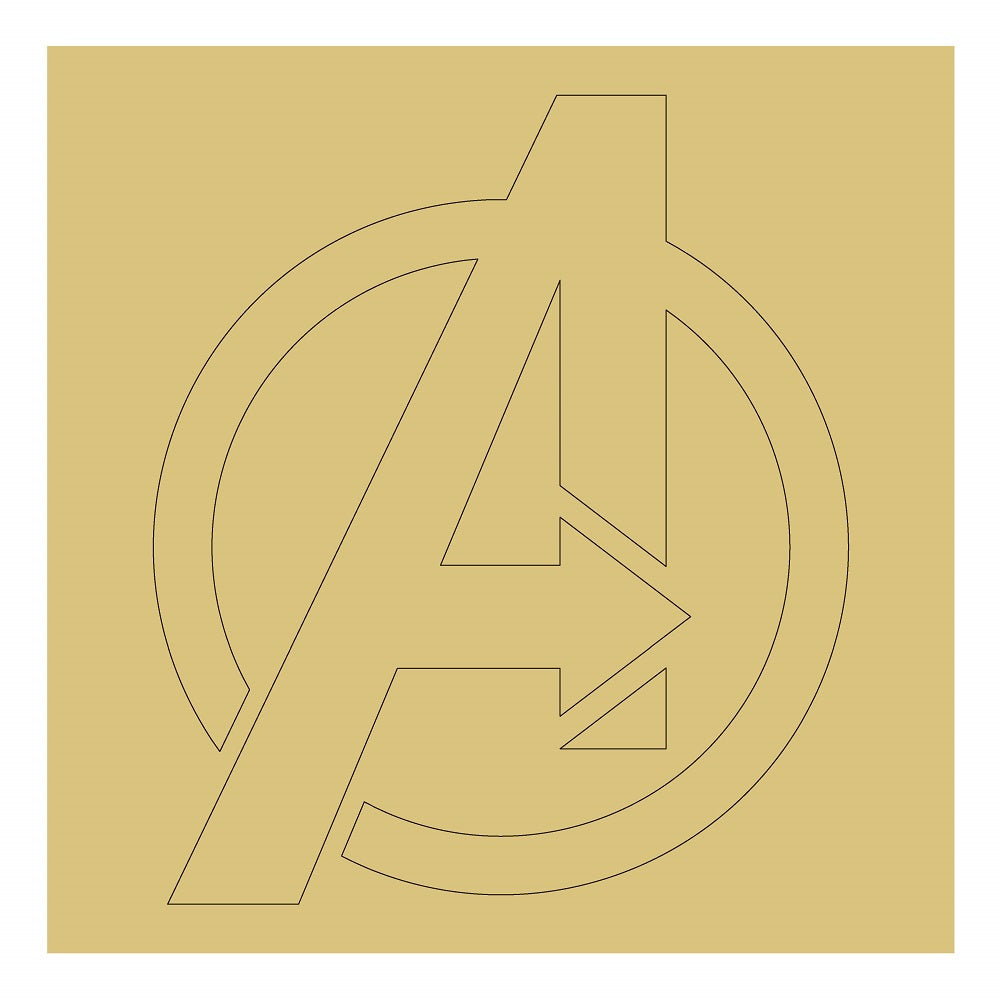 Design By Line Round MDF Cutout A Letter In Circle - Unfinished For DIY