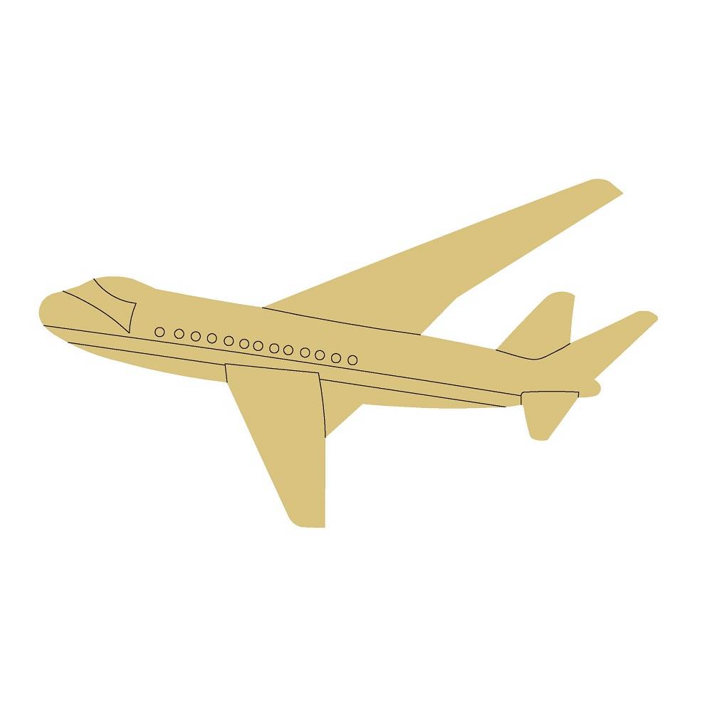 Design By Line Airplane MDF Cutout Line Art - Unfinished For DIY
