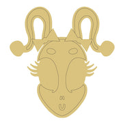 Design By Line Alien MDF Cutout With Antennas- Unfinished For DIY