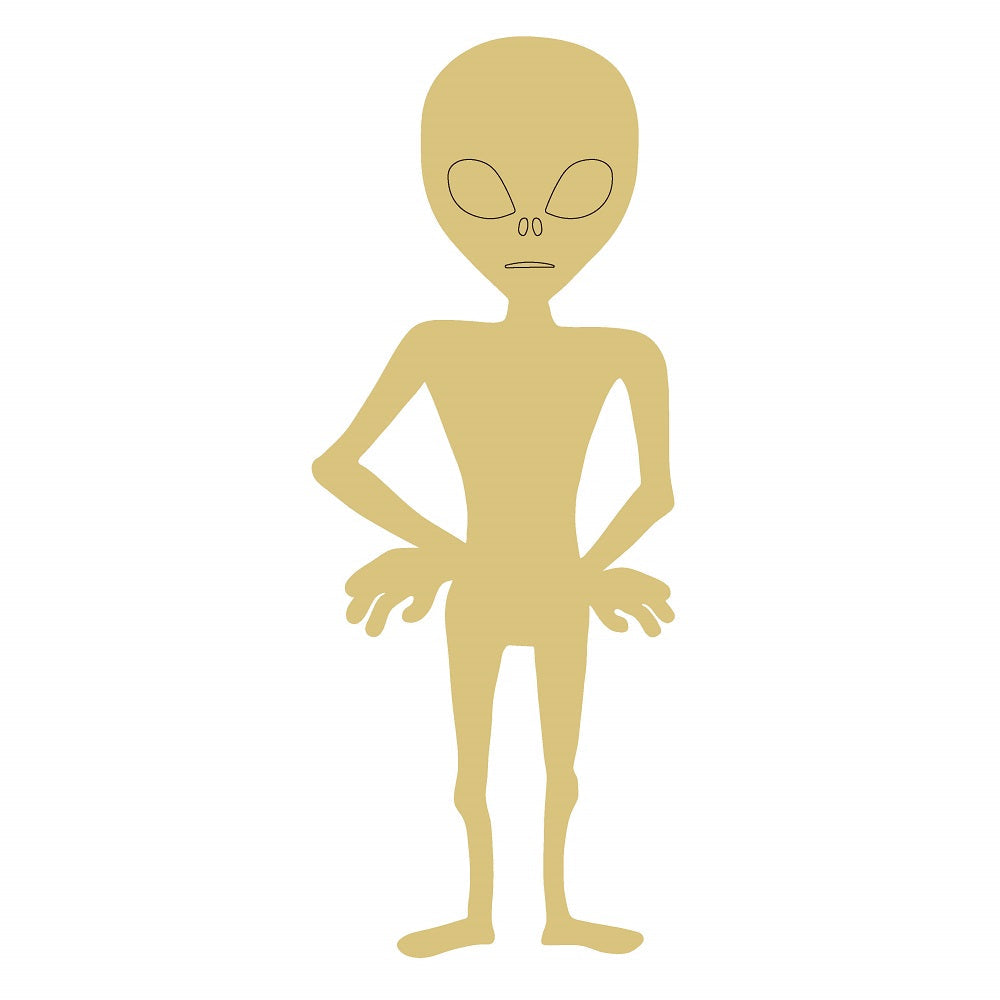Design By Line Alien MDF Cutout Alien Silhouette - Unfinished For DIY