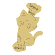 Design By Line Sitting Cat MDF Cutout All You Knead Is Love - Unfinished For DIY