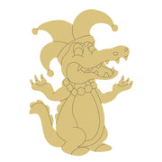 Design By Line Alligator MDF Cutout Mardi-Gras  - Unfinished For DIY