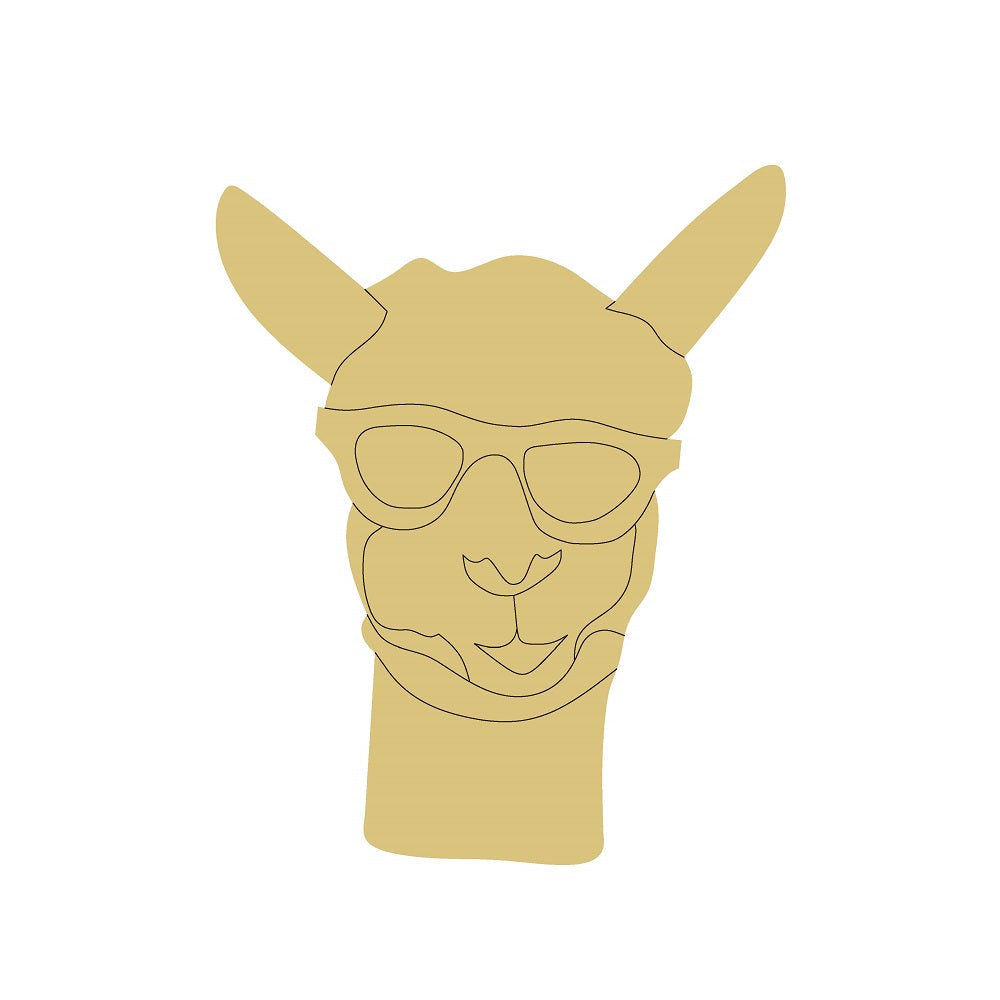 Design By Line Alpaca MDF Cutout Sunglasses Silhouette - Unfinished For DIY