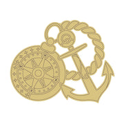 Design By Line Anchor MDF Cutout Nautical Compass Rope Scene - Unfinished For DIY