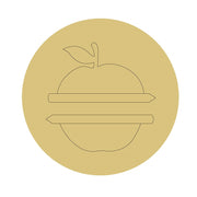 Design By Line Round MDF Cutout Apple With Banner - Unfinished For DIY