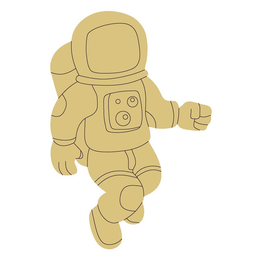 Design By Line Astronaut MDF Cutout Space Suit Silhouette - Unfinished For DIY