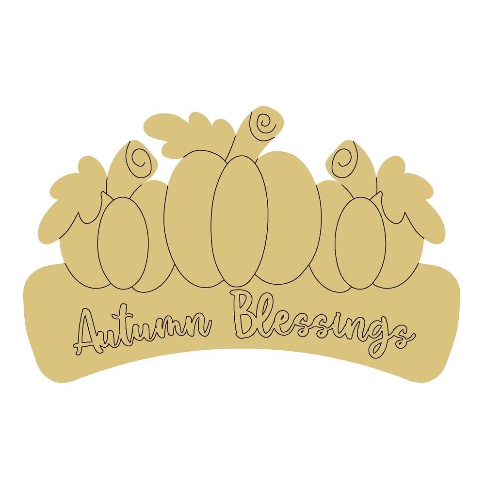 Design By Line Banner MDF Cutout Autumn Blessings - Unfinished For DIY