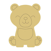 Design By Line Baby Bear MDF Cutout Silhouette - Unfinished For DIY