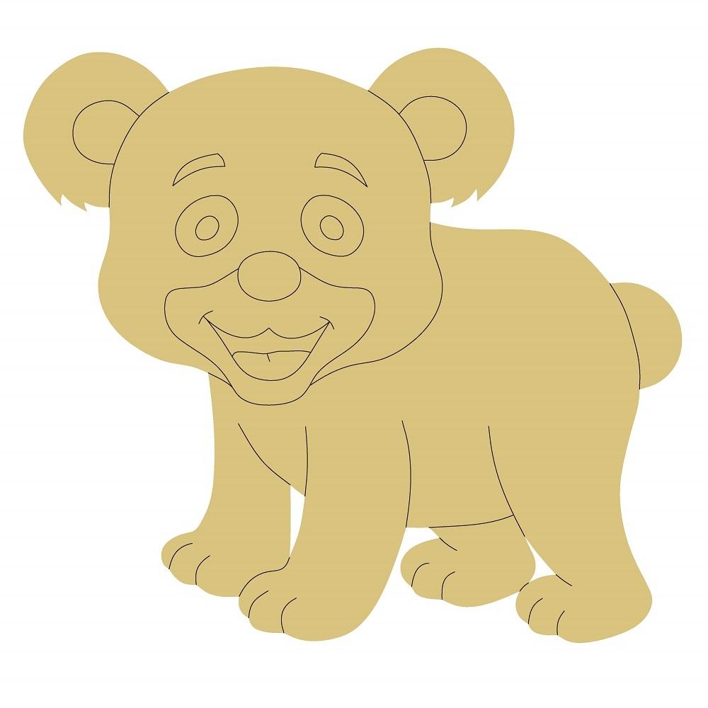 Design By Line Bear MDF Cutout Silhouette - Unfinished For DIY