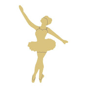 Design By Line Ballerina MDF Cutout Ballet Dancer Silhouette - Unfinished For DIY