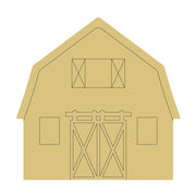 Design By Line Barn MDF Cutout Double Door Silhouette With Upper Window - Unfinished For DIY