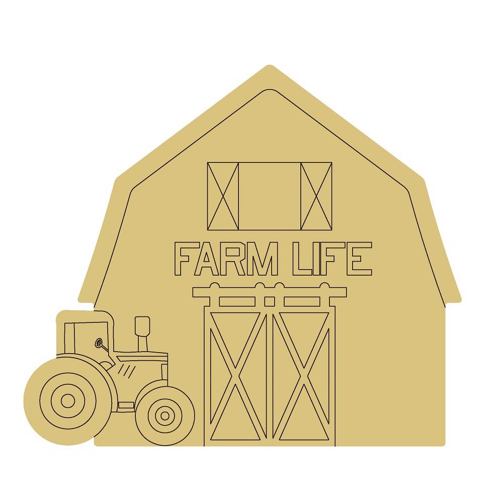 Design By Line Barn MDF Cutout Farm Life - Unfinished For DIY
