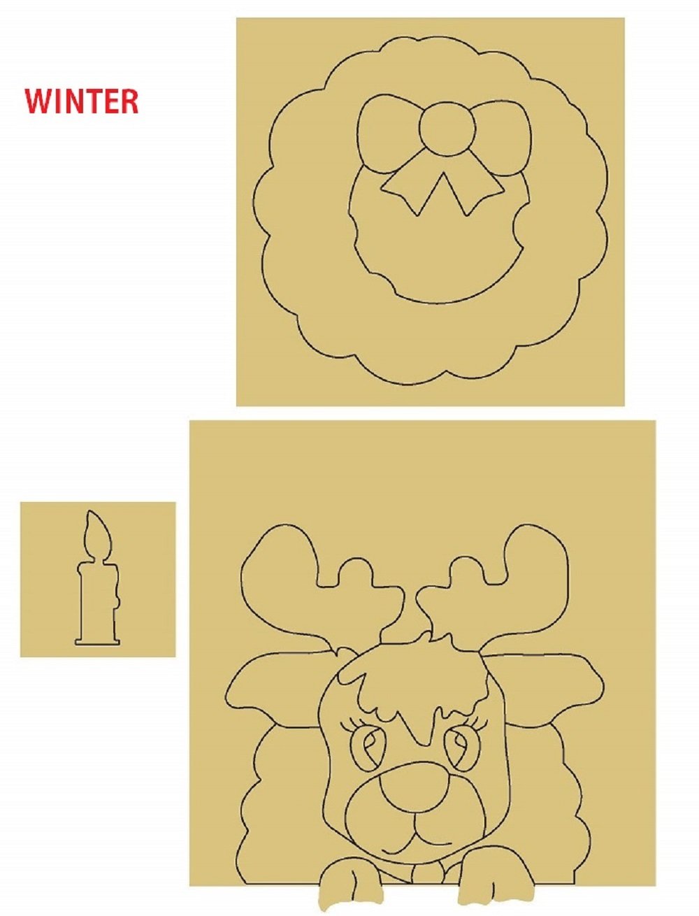 Design By Line Interchangeable MDF Cutout Seasonal Barn Tray Scenes - Unfinished For DIY