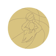 Design By Line Round MDF Cutout Basketball Player Silhouette - Unfinished For DIY