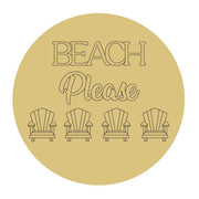Design By Line Round MDF Cutout Beach Please Four Adirondack Chairs Silhouette - Unfinished For DIY