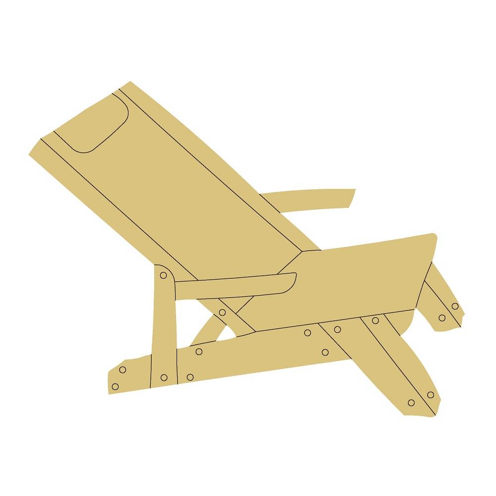Design By Line Beach Chair MDF Cutout Beach Chair Silhouette - Unfinished For DIY