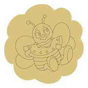 Design By Line Flower MDF Cutout Bee With Watermelon Slice - Unfinished For DIY