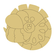 Design By Line Round MDF Cutout Bee With Watermelon - Unfinished For DIY