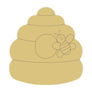 Design By Line Beehive MDF Cutout Bee On Hive - Unfinished For DIY