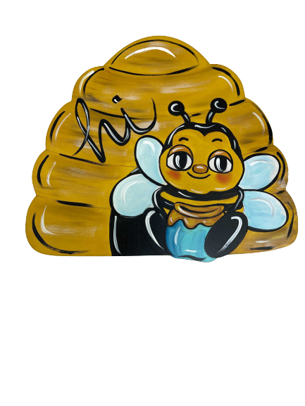 Basic Shape Beehive MDF Cutout Honeycomb Silhouette Style 2 - Unfinished For DIY