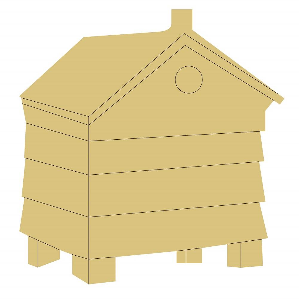 Design By Line Bee Hive MDF Cutout Stacked Hive Silhouette - Unfinished For DIY