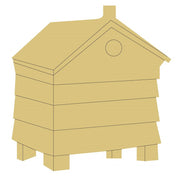 Design By Line Bee Hive MDF Cutout Stacked Hive Silhouette - Unfinished For DIY
