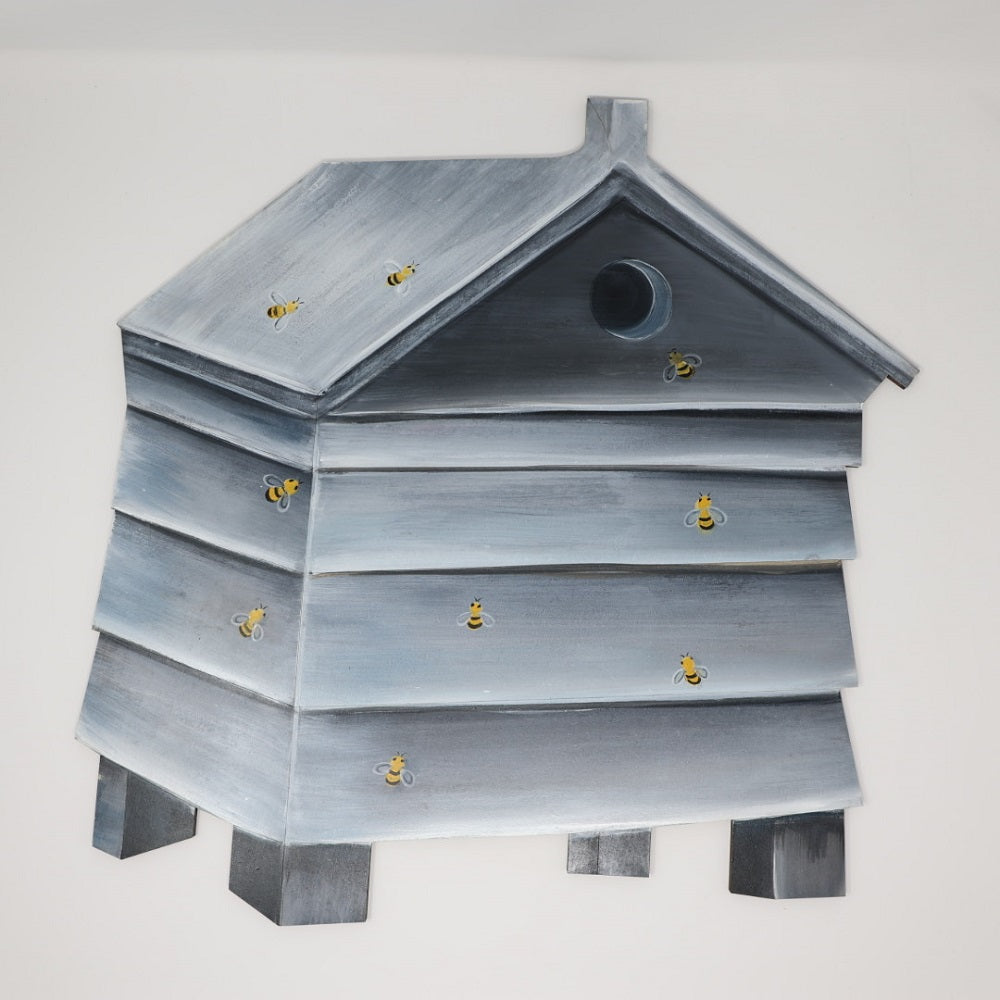 Design By Line Bee Hive MDF Cutout Stacked Hive Silhouette - Unfinished For DIY