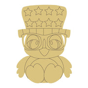 Design By Line Owl MDF Cutout Top Hat With Stars - Unfinished For DIY