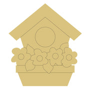 Design By Line Bird House MDF Cutout Flower Box - Unfinished For DIY