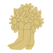 Design By Line Boots With Sunflowers MDF Cutout Bouquet Silhouette - Unfinished For DIY