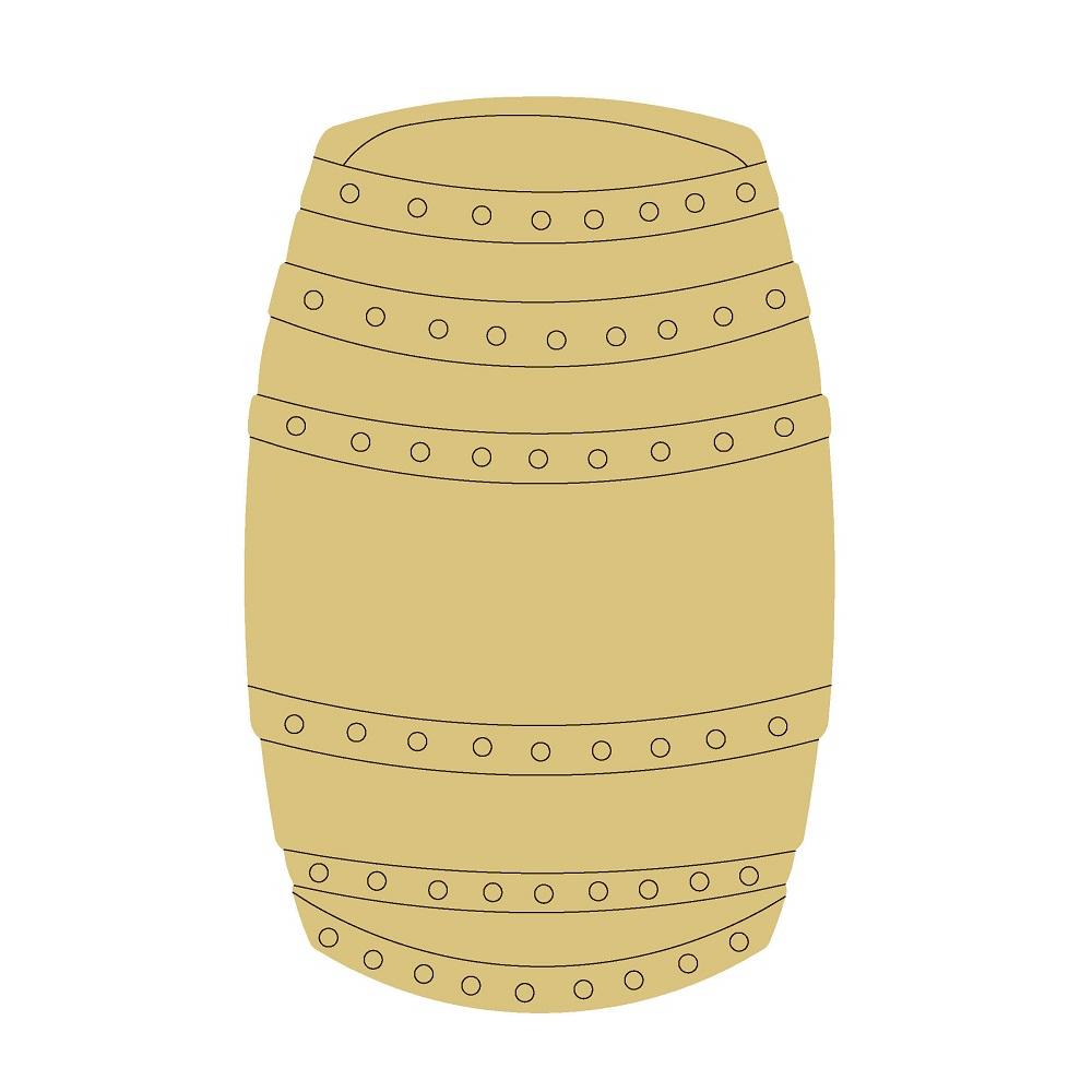 Design By Line Barrel MDF Cutout Bourbon Barrel Design - Unfinished For DIY