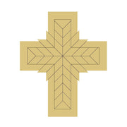 Design By Line Cross MDF Cutout Geometric Chevron Pattern - Unfinished For DIY