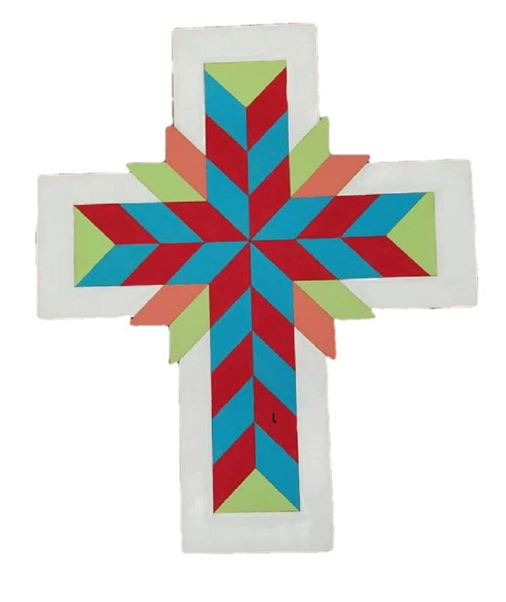 Design By Line Cross MDF Cutout Geometric Chevron Pattern - Unfinished For DIY