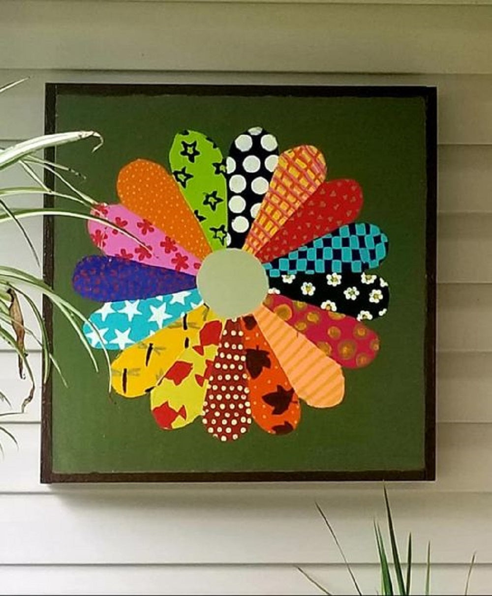 Design By Line Barn Quilt Square Flower MDF Cutout Daisy Silhouette - Unfinished For DIY