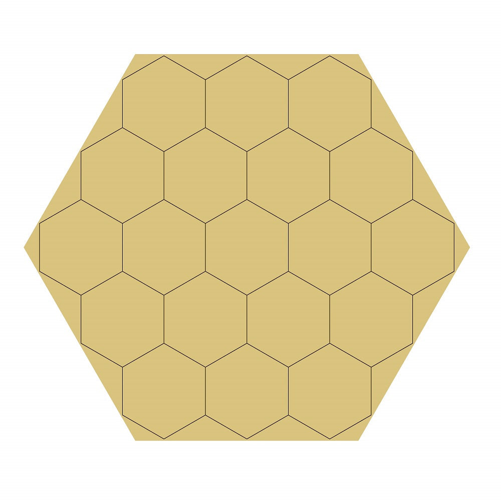 Design By Line Hexagon Barn Quilt MDF Cutout Honeycomb Pattern - Unfinished For DIY